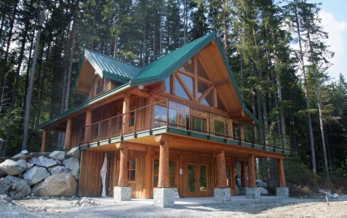 Exterior of Custom Built Log House on Zajac Ranch.