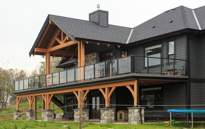 Exterior view of BC Builders Custom built log home.